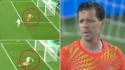 Szczesny disputó todo el segundo tiempo tras reemplazar a Joan García que salió del partido por molestias físicas.