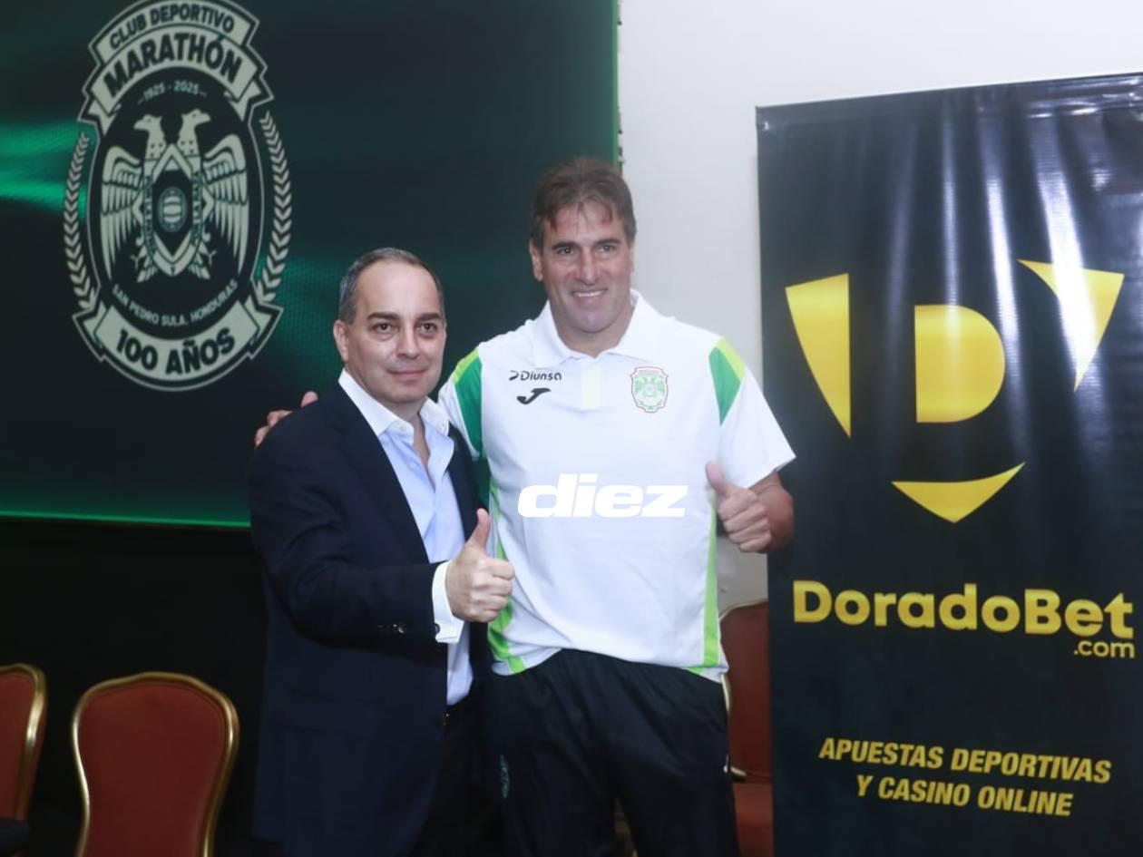 Daniel Otero, presidente de Marathón, dándole la bienvenida a Silvio Rudman.