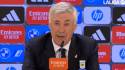 Carlo Ancelotti en la rueda de prensa luego de quedarse con el Clásico de la liga española.