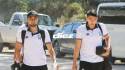 Los jugadores del Génesis PN llegando al escenario de la batalla de hoy ante Motagua. Fotos David Romero.
