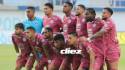 El equipo titular de Motagua frente a los Potros del Olancho FC en el inicio de la segunda vuelta de la triangular B. Fotos David Romero.