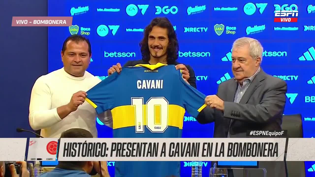 Cavani fue presentado La Bombonera y lucirá la histórica ‘10’ de Boca Juniors.