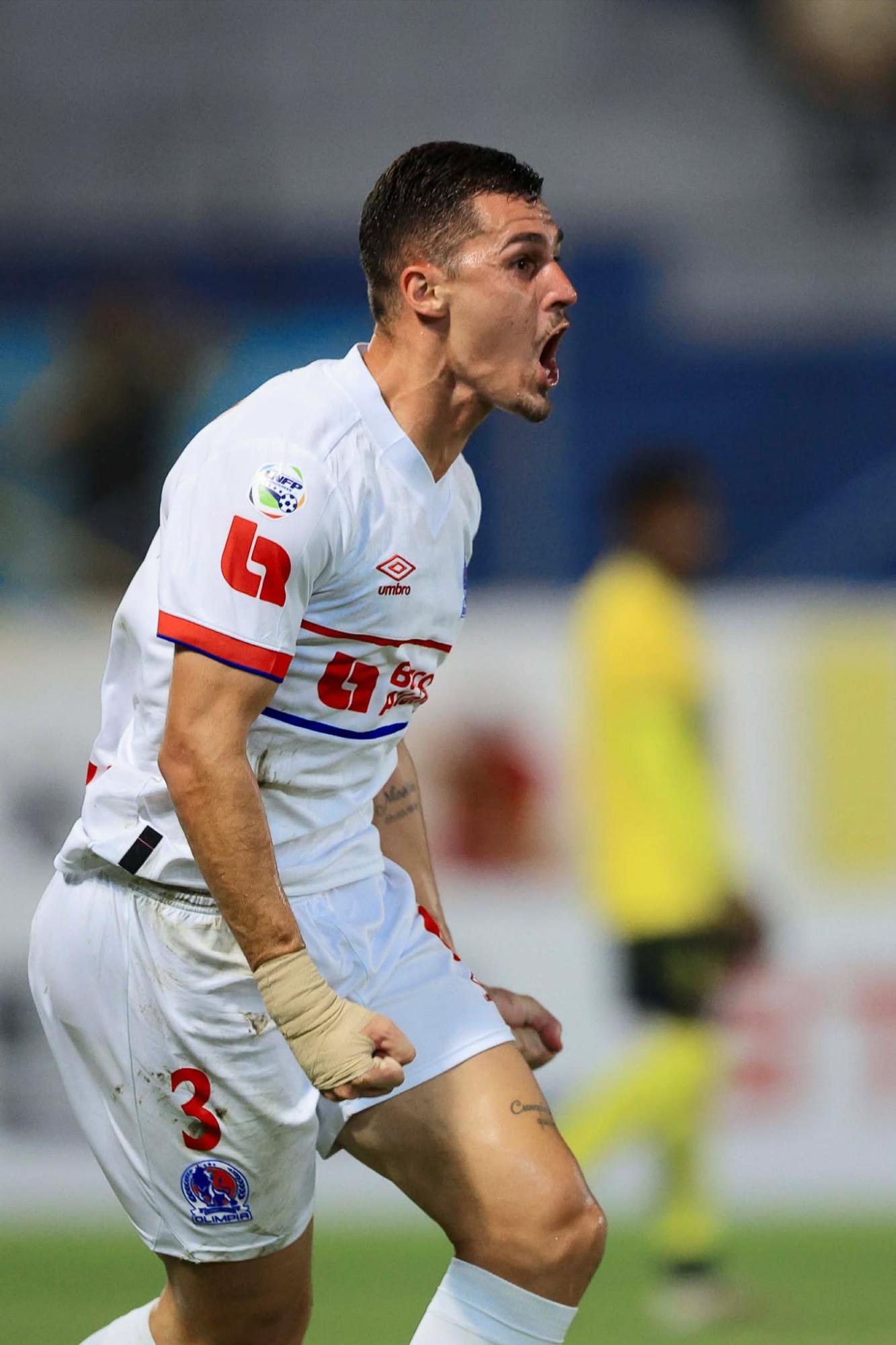 Facundo Queiroz, jugador que puso en ventaja al Olimpia sobre Real España.