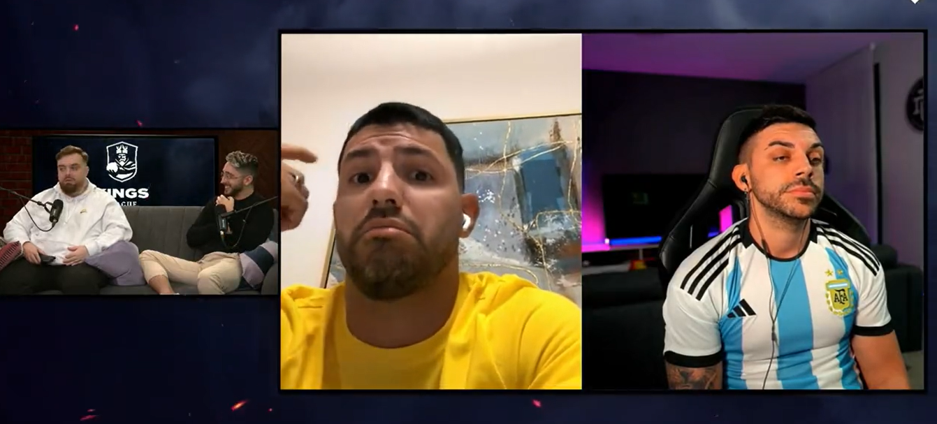 Sergio Agüero mantuvo una discusión con DJ Mario a través de un streaming de Ibai Llanos.