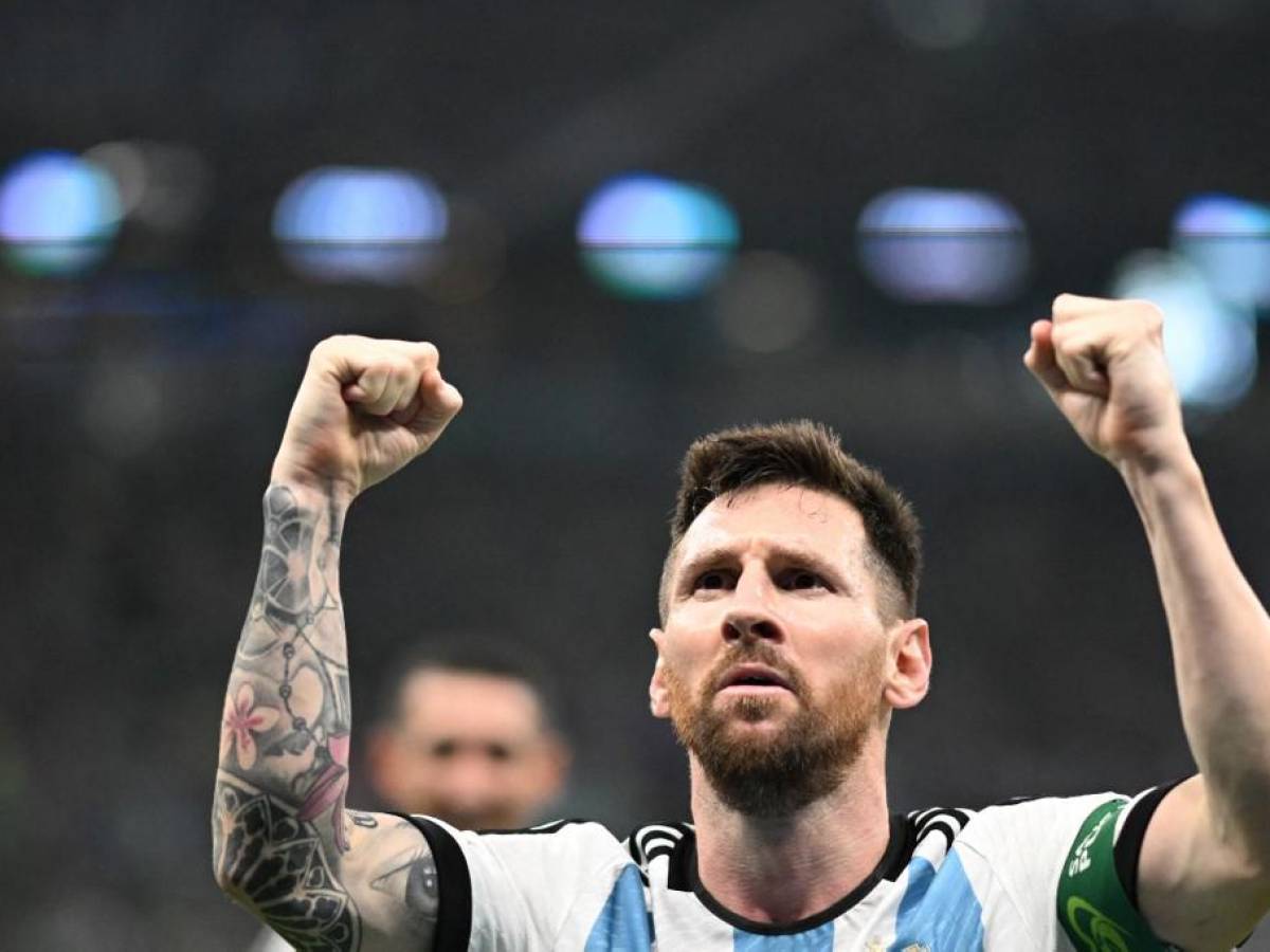 Lionel Messi celebrando su tanto contra México en el Mundial de Qatar 2022.