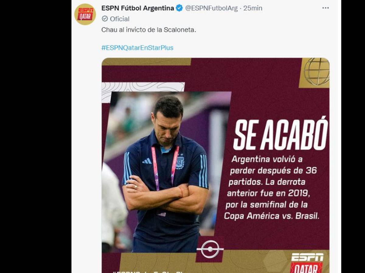 “Ni D10s ayuda al que madruga”: Así reaccionó la prensa tras la derrota de Argentina ante Arabia Saudita en Qatar 2022