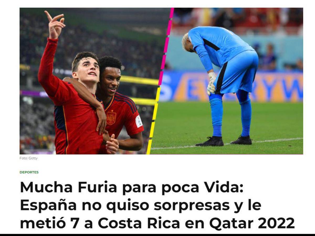 “Parecemos Panamá”, “Dimos pena”: las reacciones de la prensa tica tras la derrota de ante España en Qatar 2022