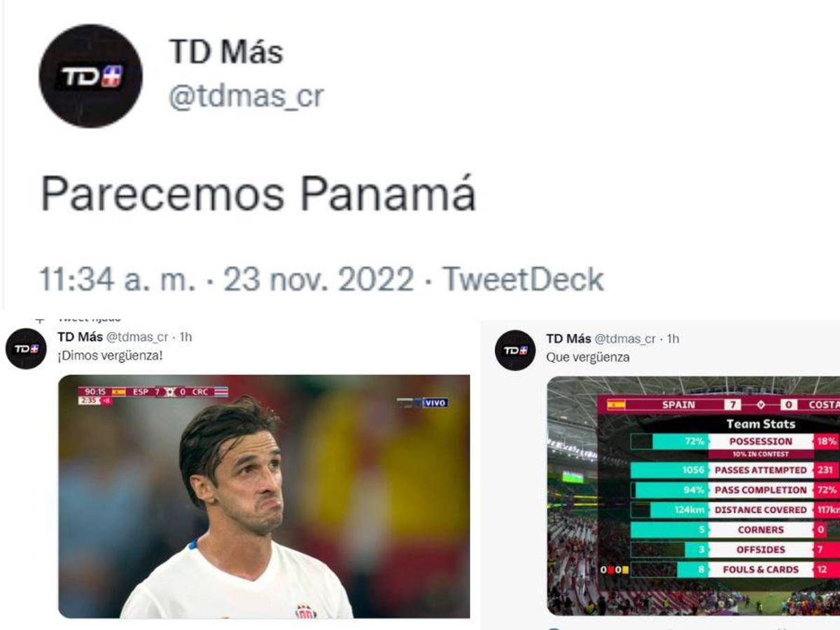 “Parecemos Panamá”, “Dimos pena”: las reacciones de la prensa tica tras la derrota de ante España en Qatar 2022