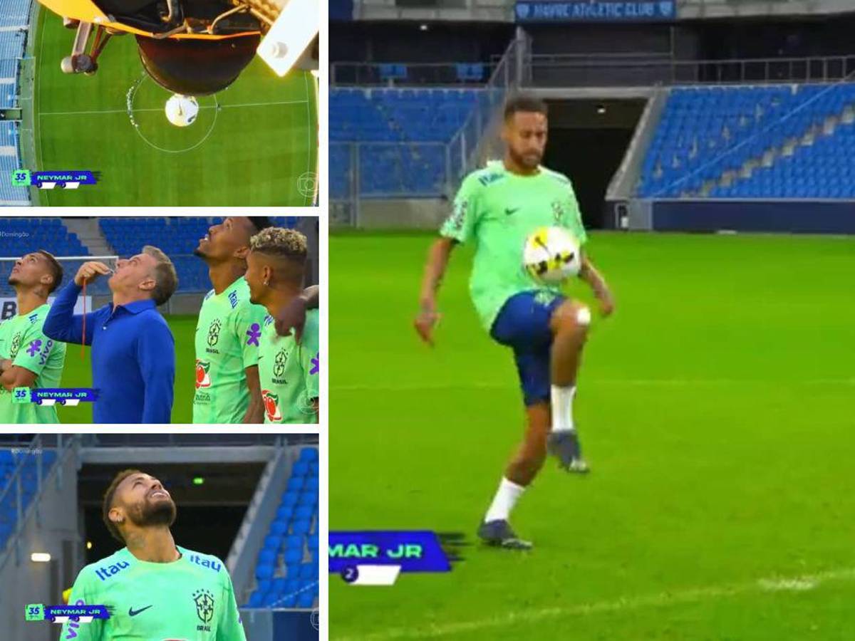 VIDEO: ¡Calidad y magia! Neymar Jr les demuestra a sus compañeros como controlar un balón lanzado desde 35 metros