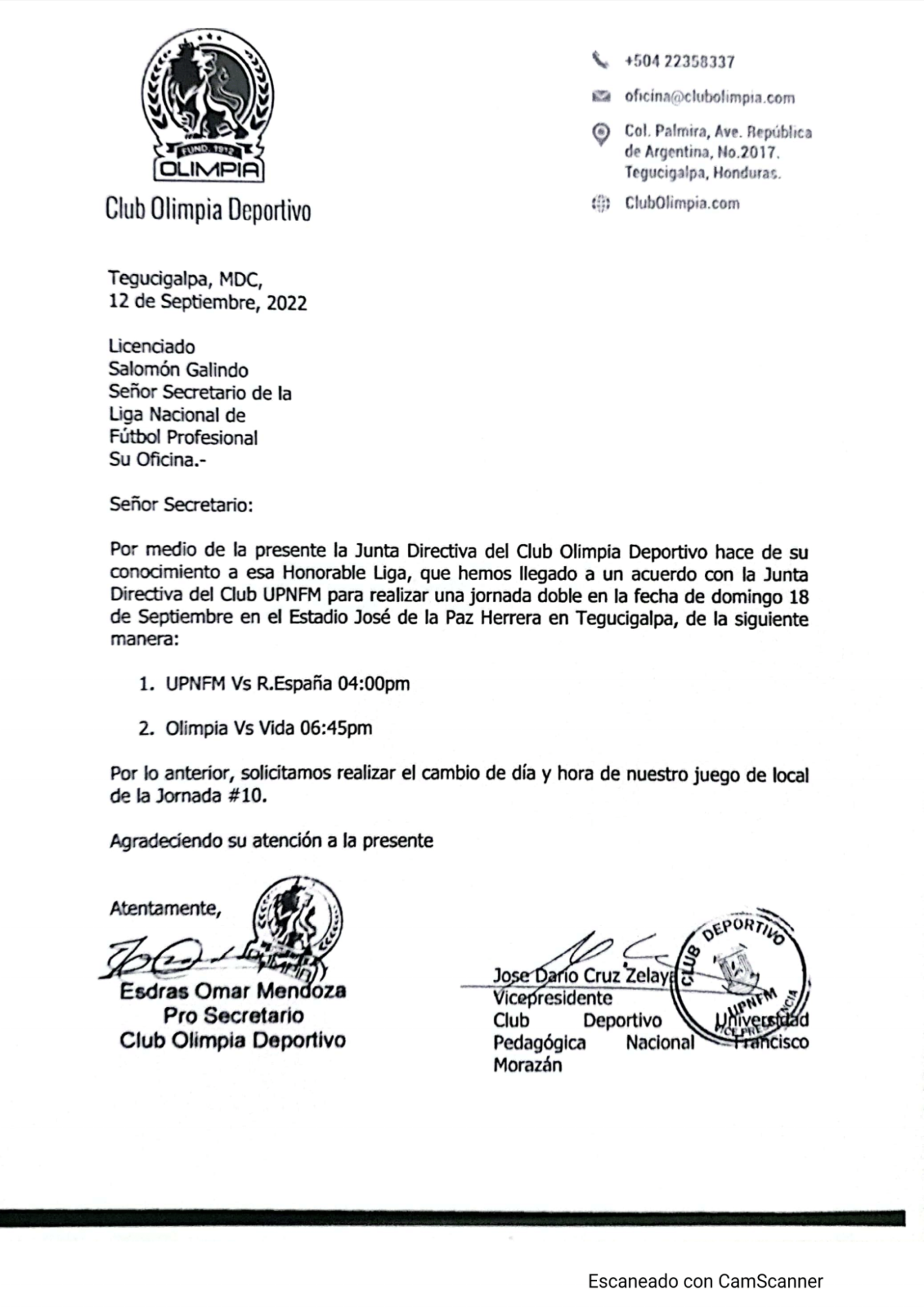 La solicitud que hizo Olimpia para jugar doble jornada en el estadio Nacional.