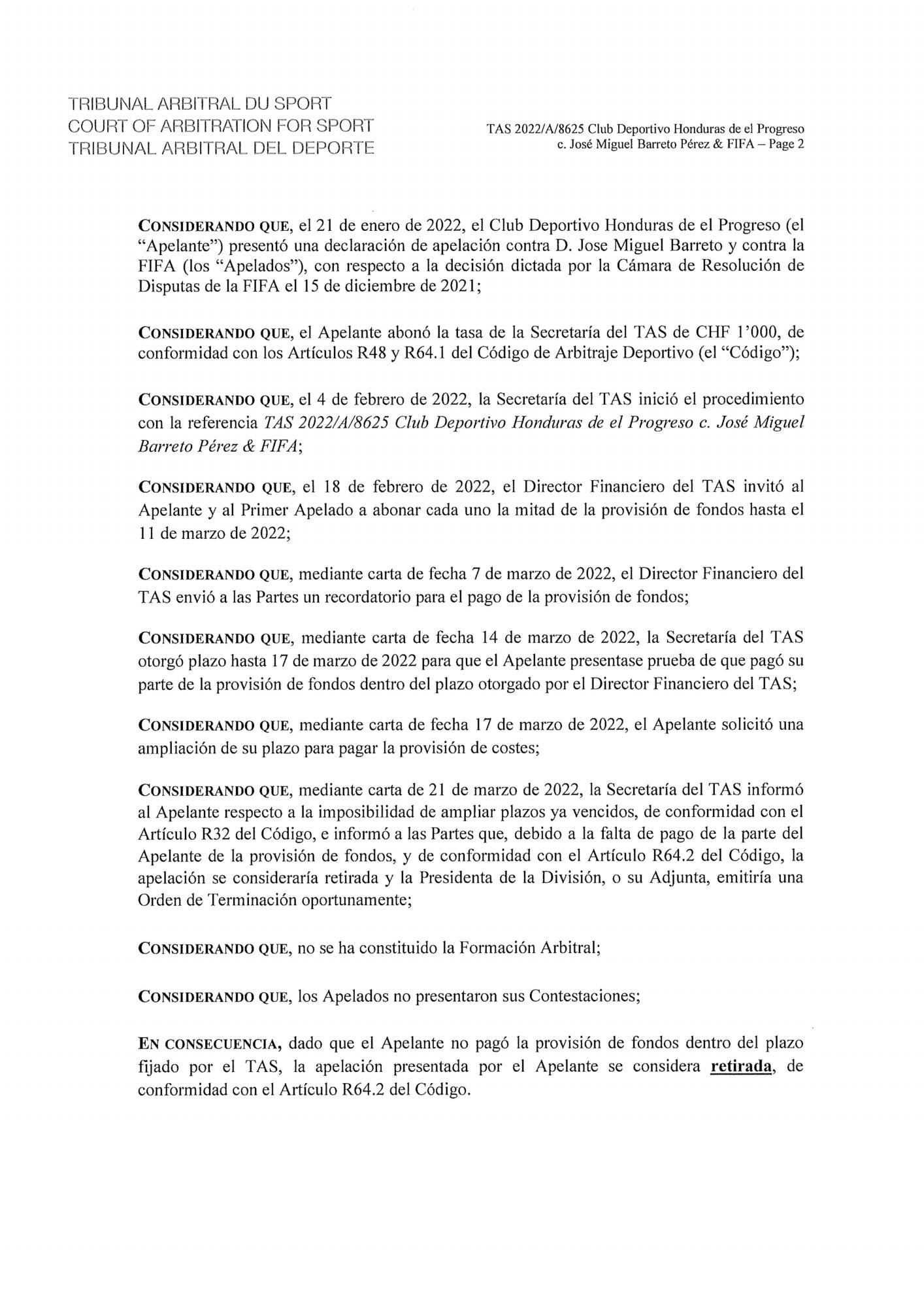 Más problemas legales para Honduras Progreso: FIFA vuelve a fallar en su contra por deuda con el uruguayo José Barreto