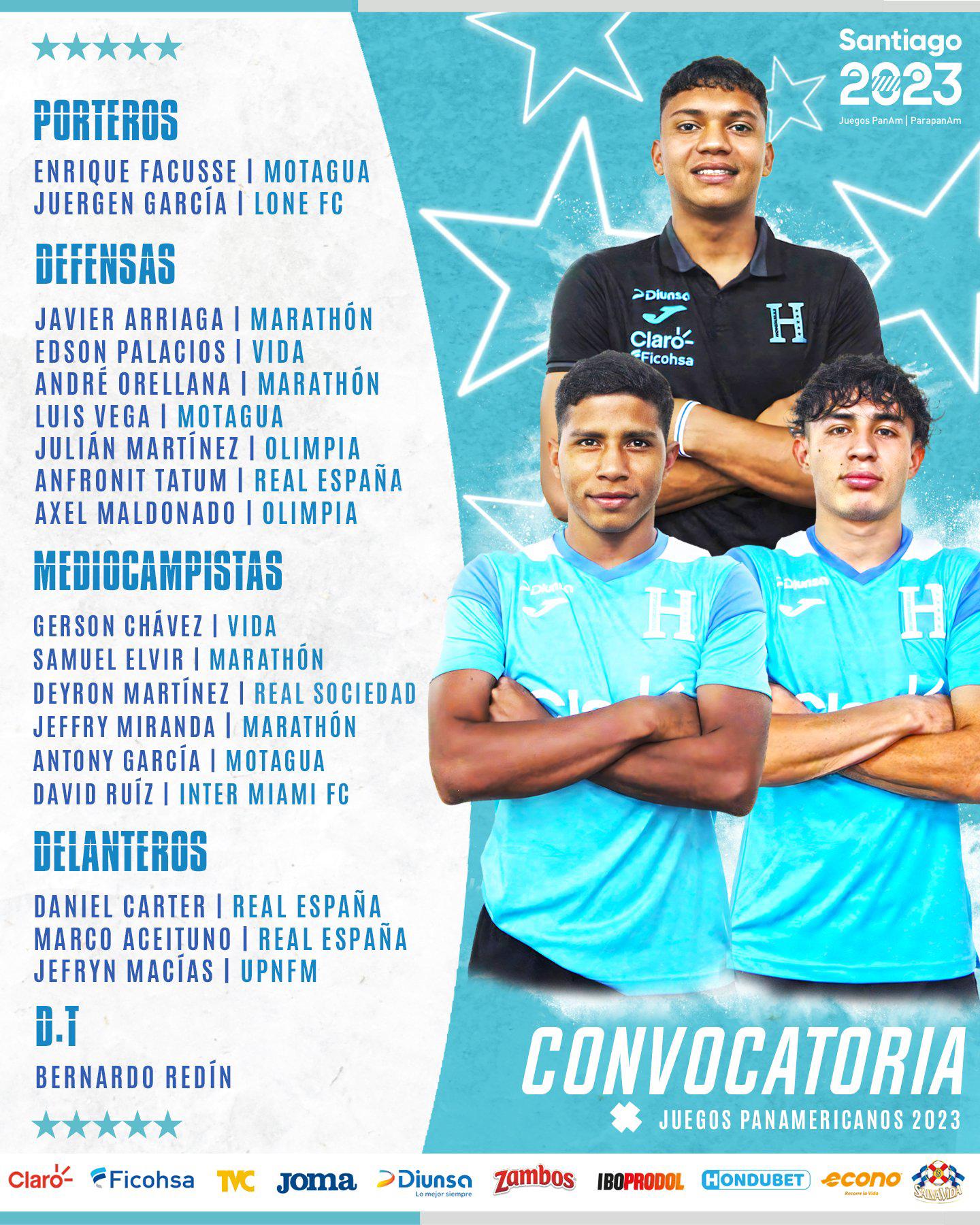 La convocatoria de Honduras para los Juegos Panamericanos de Chile 2023.