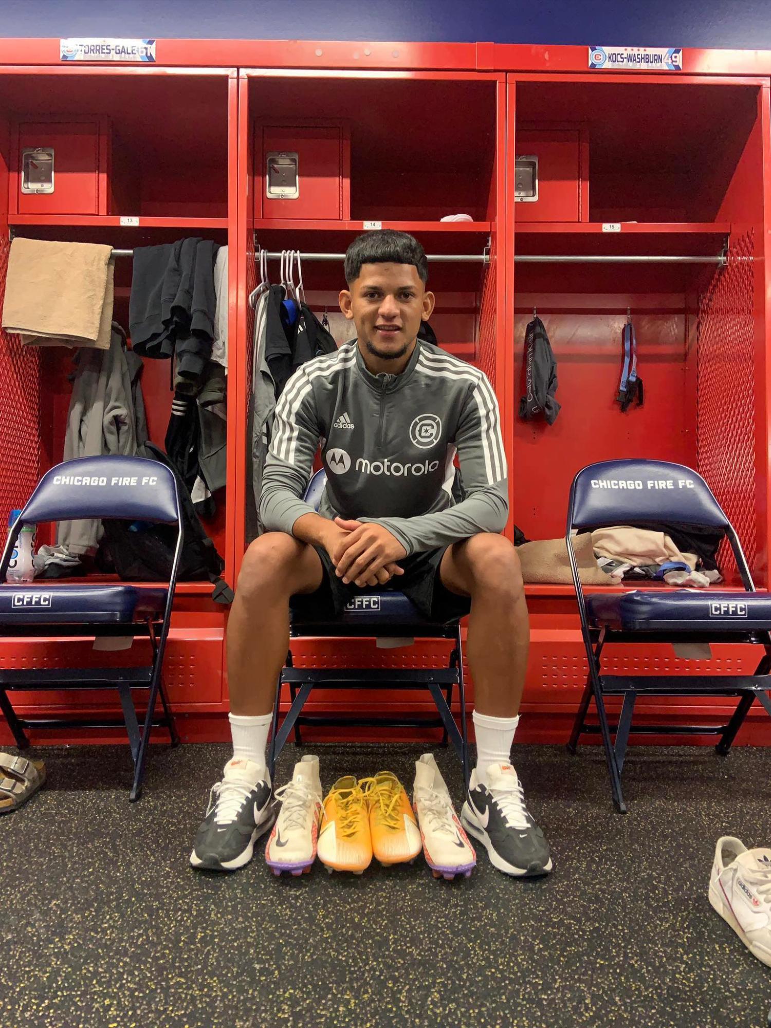 Rocha con los colores del segundo equipo del Chicago Fire. El jugador porteño busca quedarse.