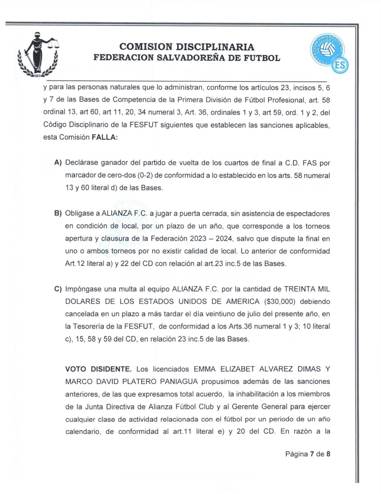OFICIAL: Alianza es castigado y este es el tiempo que jugará sin público tras la estampida mortal en El Salvador ¿Qué pasó con FAS?