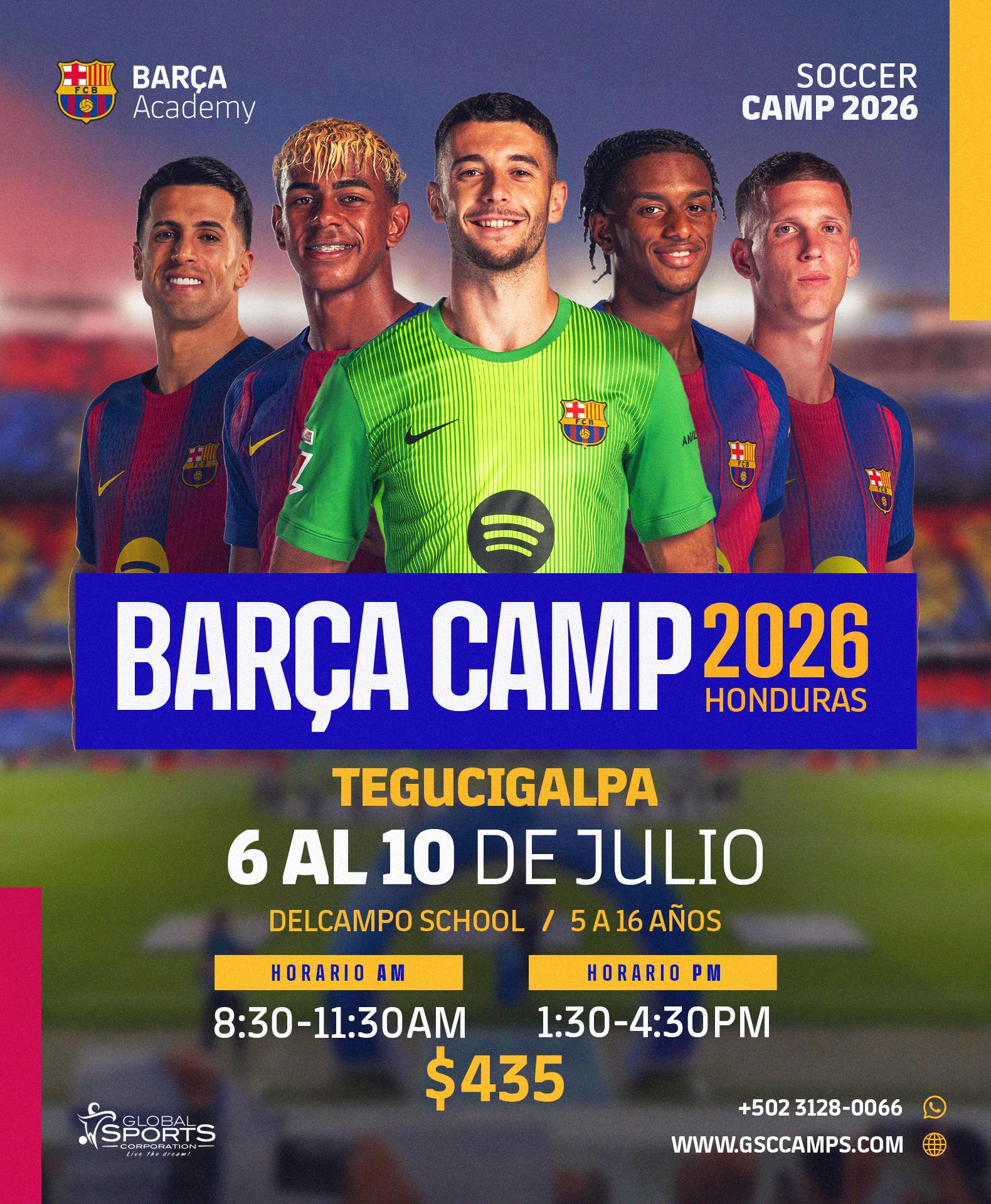 El Barca Camp en Tegucigalpa estará entre el 6 al 10 de julio.