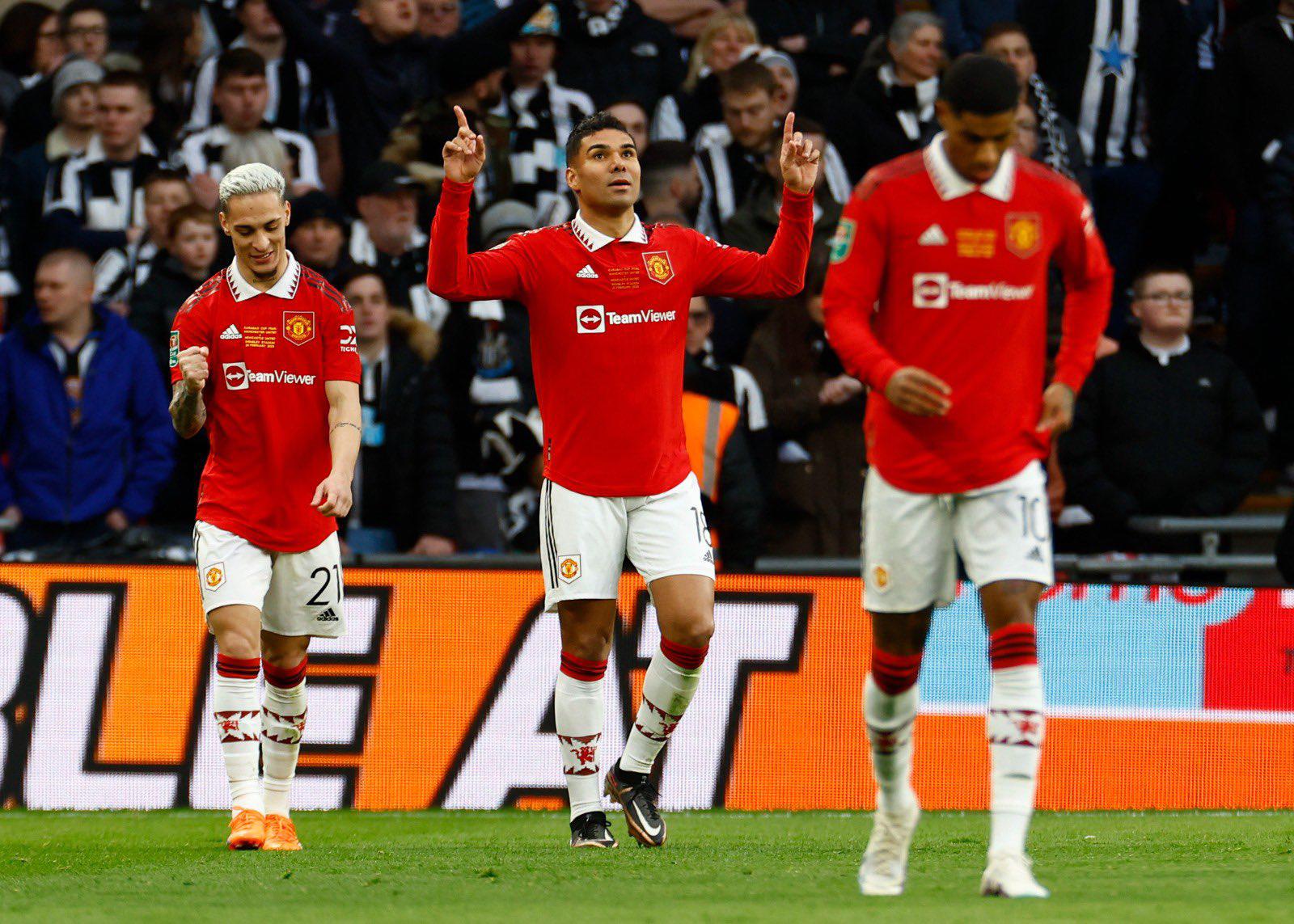Casemiro abrió el marcador en la final de la Carabao Cup.