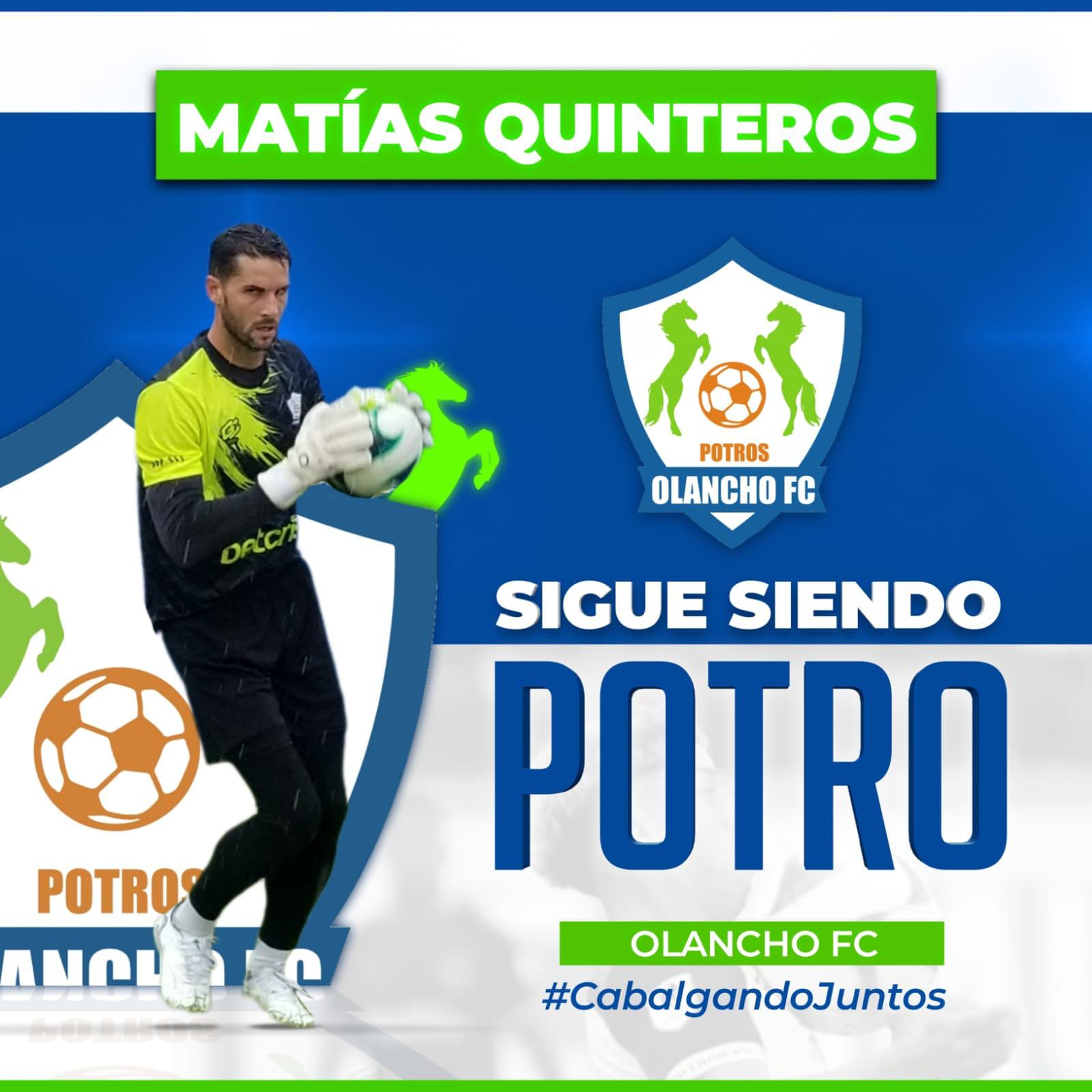 Matías Quinteros seguirá siendo jugador de los Potros de Olancho.