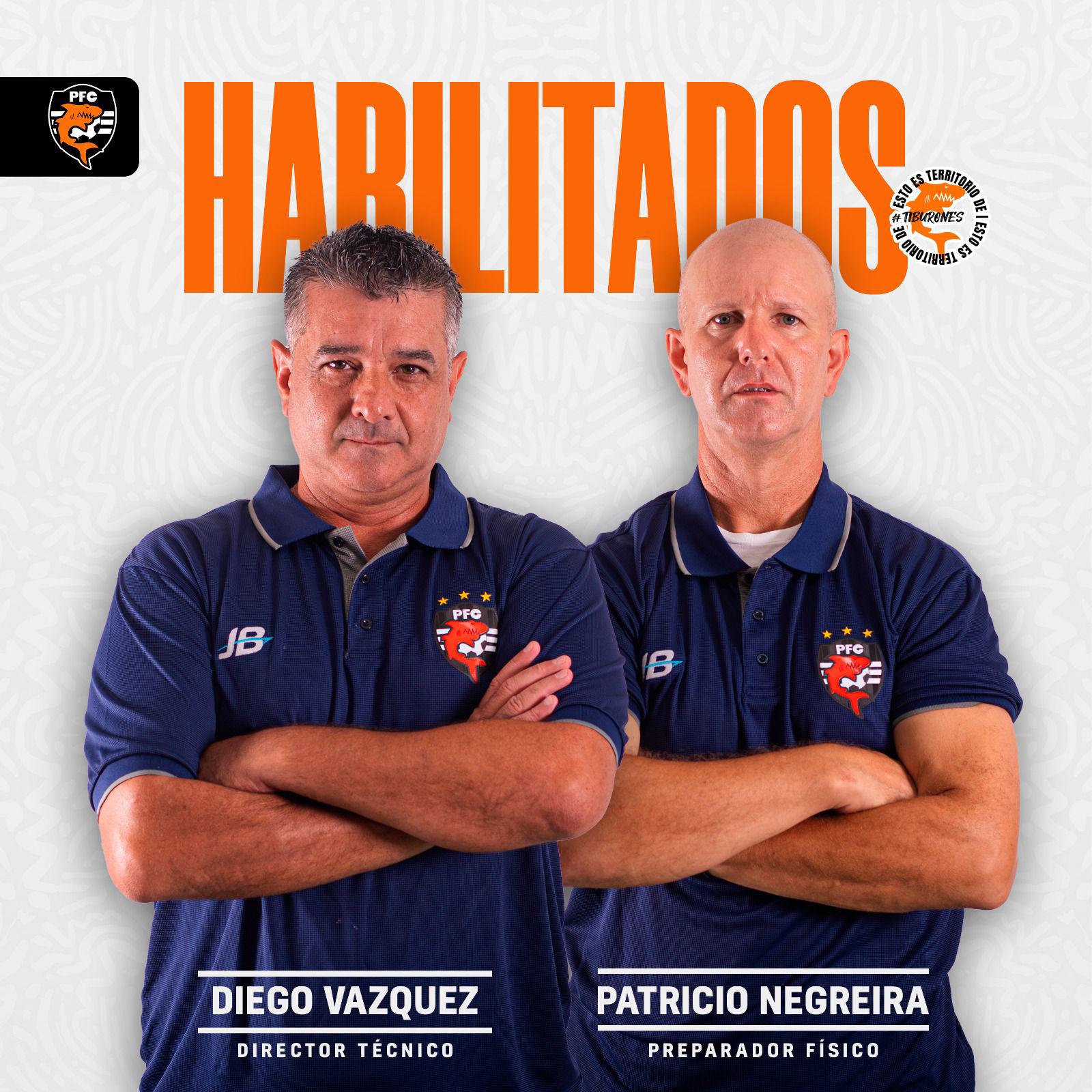 Diego Vázquez y Patricio Negreira fueron habilitados para dirigir en el banquillo de Puntarenas en la primera división de Costa Rica.