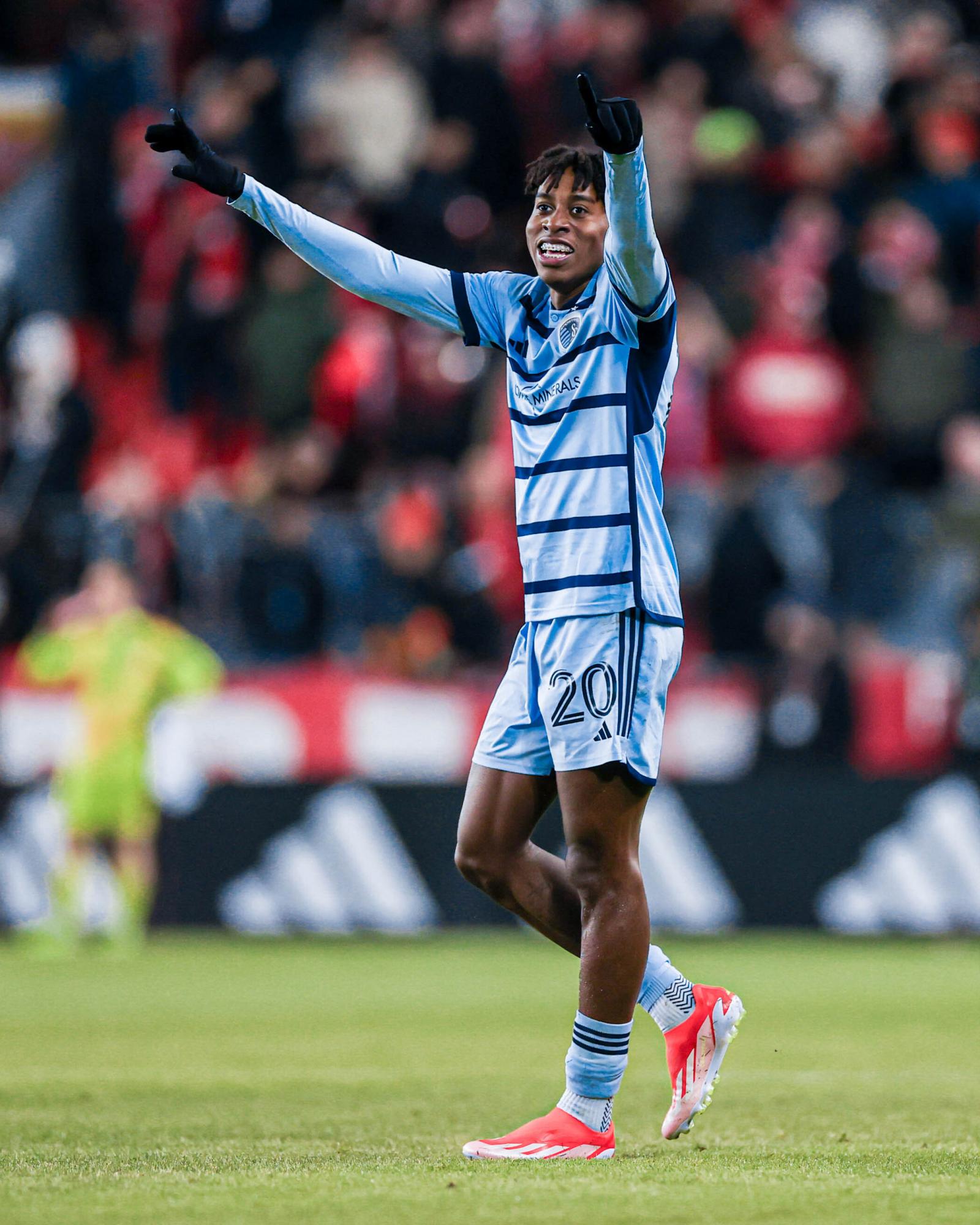 Alenis Vargas y su felicidad tras marcar el primer gol con el Kansas City.