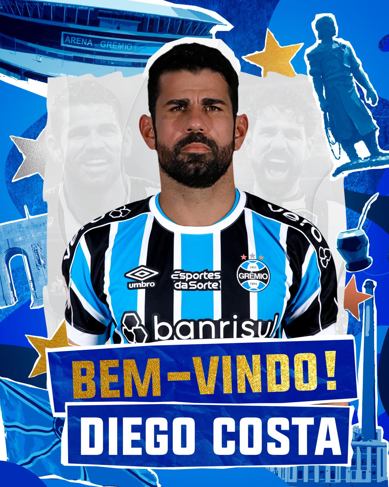 Diego Costa ya fue anunciado como nuevo jugador del Gremio de Brasil.