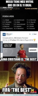 ¡Cristiano Ronaldo gana el The Best y fusilan a Messi en memes!