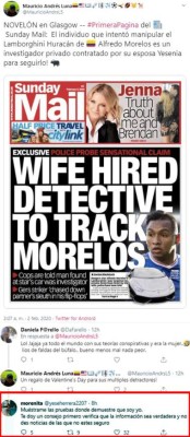 ¡Escándalo! Esposa de Alfredo Morelos pagó detective privado para seguir al futbolista del Rangers