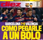 Barcelona logró su virtual boleto a la final de Copa del Rey al golear 7-0 al Valencia en semifinales.