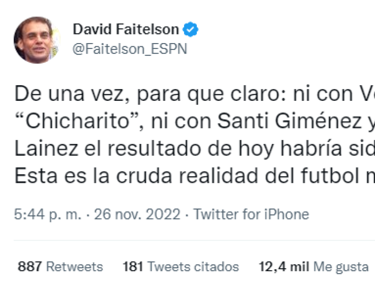 ¡Les dio con todo! Los fulminantes mensajes de David Faitelson por la derrota que sufrió México ante Argentina en el Mundial