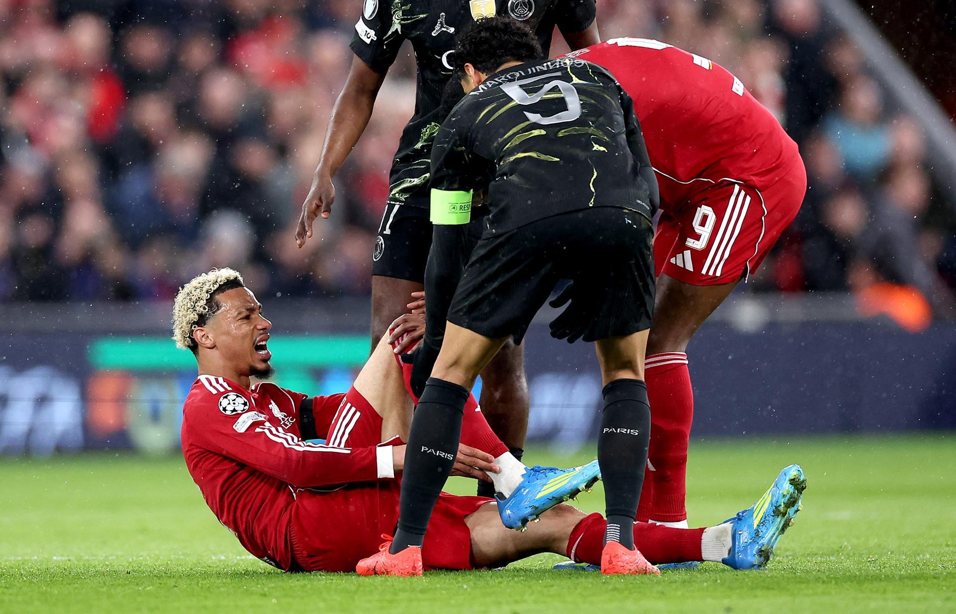 Hugo Ekitike sufrió una rotura en el tendón de Aquiles en el Liverpool-PSG y estaría descartado para la Copa del Mundo.