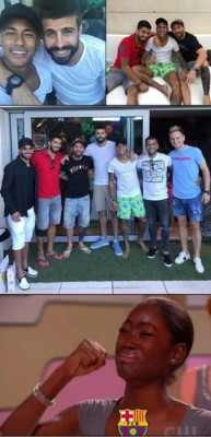 Neymar visita a sus ex compañeros y acribillan en memes al Barcelona