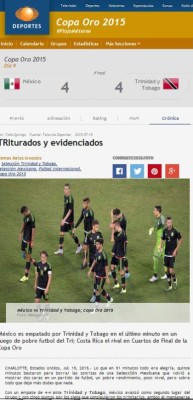 'Un tri piojoso', dicen medios de México por empate ante Trinidad