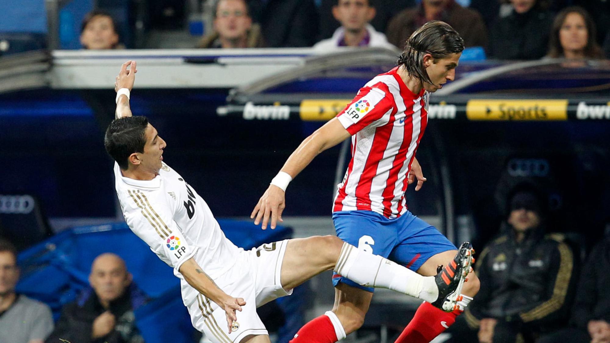 Di María y Filipe Luís se vieron las caras en España y en las eliminatorias sudamericanas.