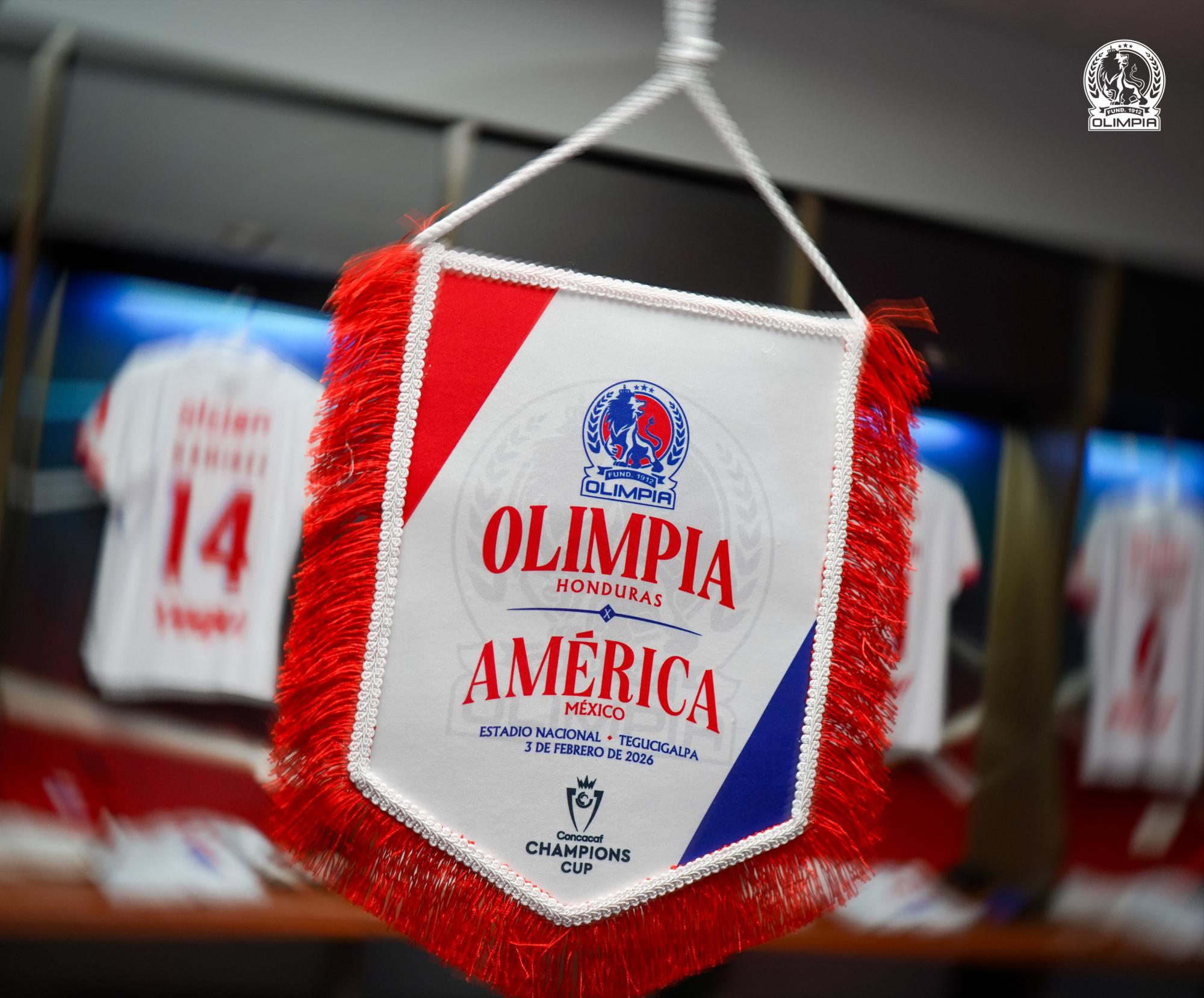 El banderín que utilizará el Olimpia en el intercambio con el América. Foto cortesía Olimpia.