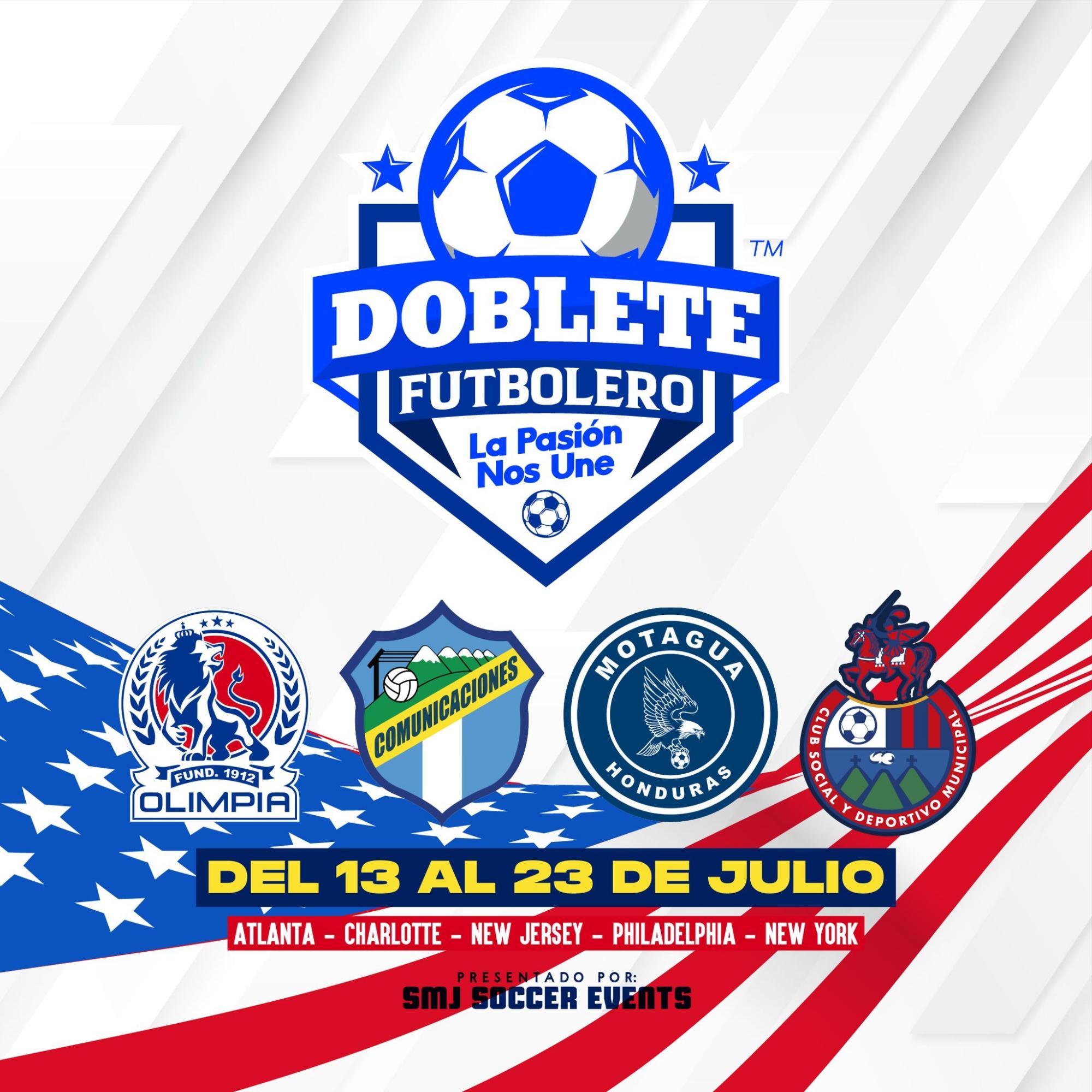 Doblete Futbolero de trae los choques entre Olimpia, Comunicaciones, Motagua y Municipal en Estados Unidos.