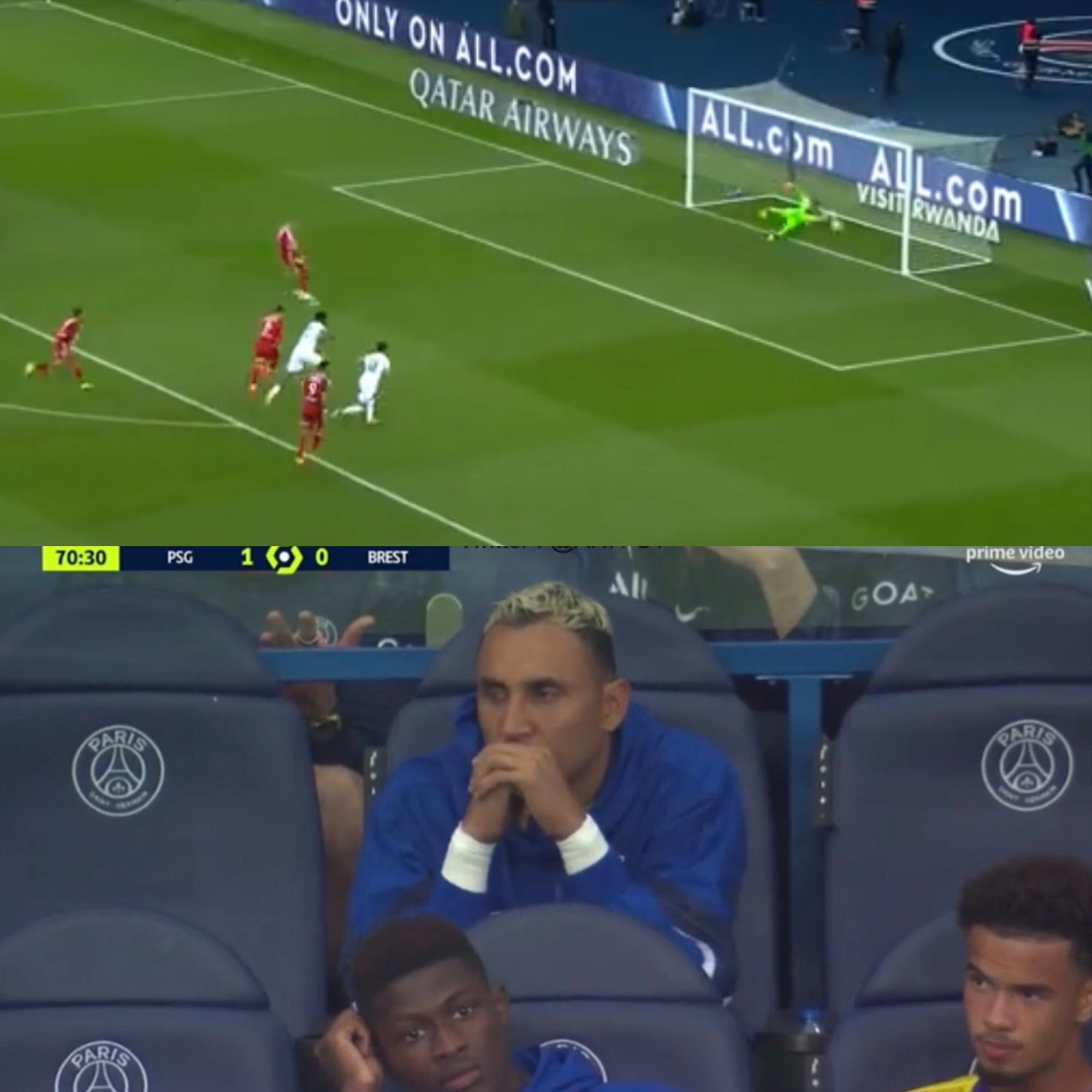 Donnarumma ataja penal en la victoria del PSG para volver al liderato... ¡y la cara de Keylor Navas en el banquillo!