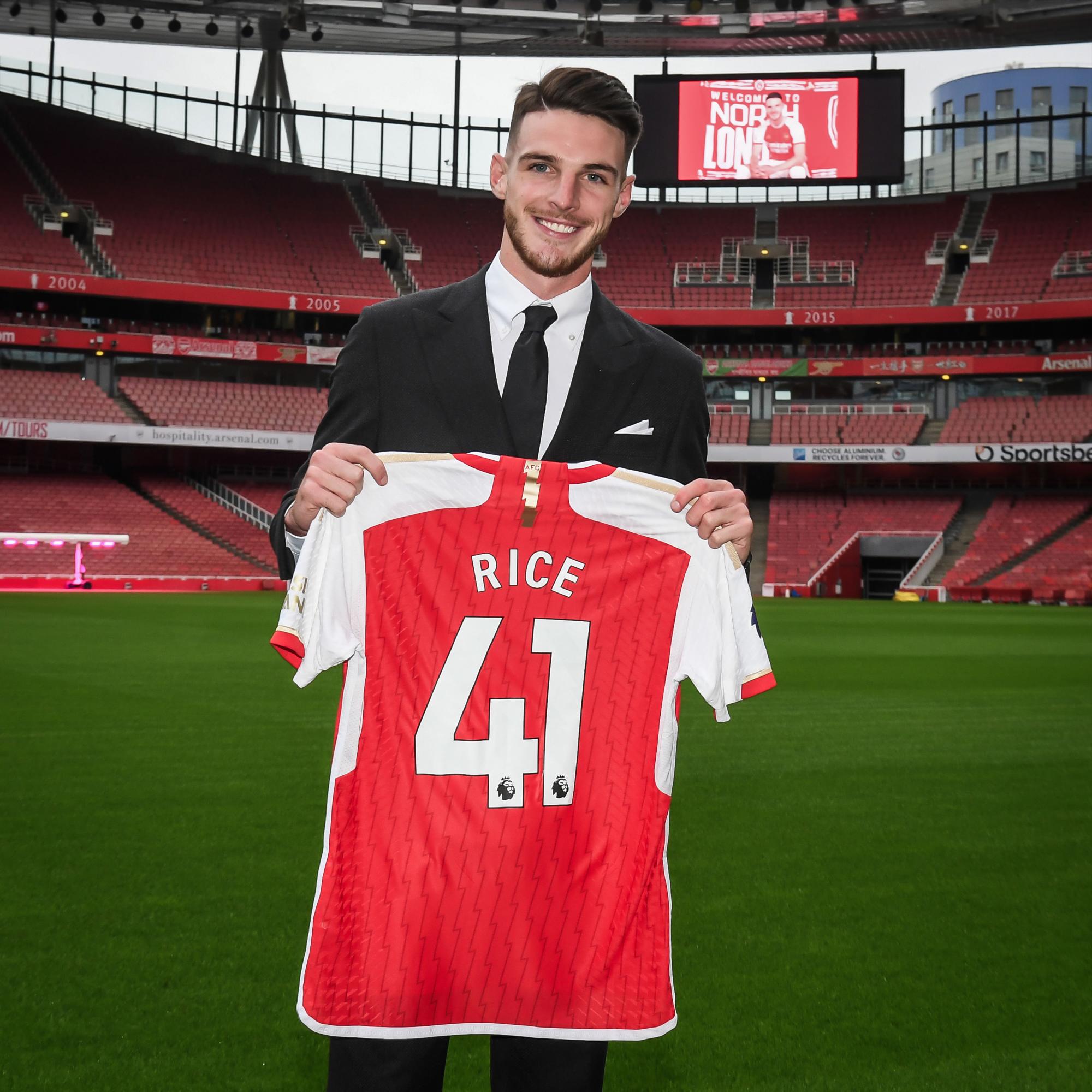 Declan Rice usará el número 41, el dorsal que siempre lo acompañó en su carrera.