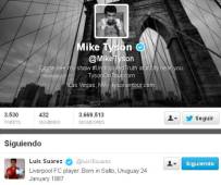 Así lucía la lista de personas a las que Mike Tyson sigue en la red social de Twitter.