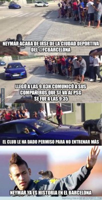 Neymar y su padre, atacados con duros memes tras su decisión de no seguir en Barcelona