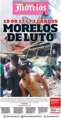 Las portadas de los diarios luego del terror vivido en México