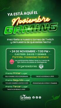 La Colonia y Finde Gaming presentan su torneo de Fortnite para el 24 de noviembre, lleno de premios