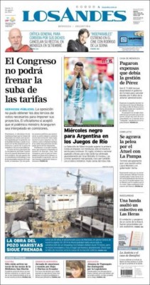 PORTADAS: Argentina llora; Honduras ríe y celebra la clasificación a cuartos de Rio-2016