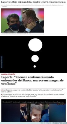 Atlético derrotó al Barcelona y los memes hacen pedazos a Koeman, Laporta y Luis Suárez