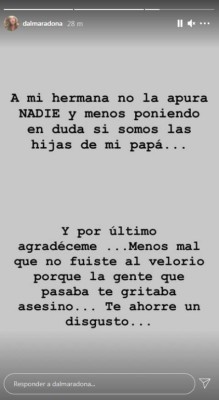 Con todo: los fuertes insultos de Dalma Maradona contra el abogado de su padre que estallaron las redes