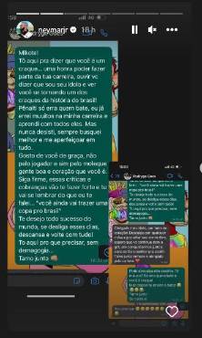 El chat de Neymar con Thiago Silva.