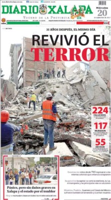 Las portadas de los diarios luego del terror vivido en México