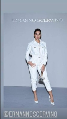 Sin Cristiano Ronaldo y con un gran sustituto, Georgina Rodríguez brilló en el Milan Fashion Week