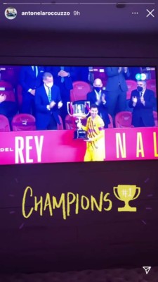 Así celebraron Antonela Roccuzzo y las mujeres de los jugadores del Barcelona el título de la Copa del Rey