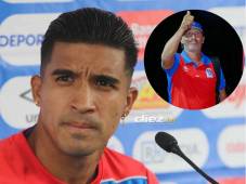 Michaell Chirinos atendió la conferencia de prensa previo al Olimpia vs Olancho FC. FOTOS: Alex Pérez.