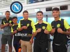 Los futbolistas Óscar Montes, Ariel García, Ángel Villatoro, Óscar Mendoza y Marcos Chávez harán una prueba en el Napoli de Italia. FOTOS: José Cantarero.