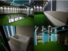 ¡A puro estilo europeo! Así pulen los camerinos del Estadio Juan Ramón Brevé de Juticalpa. ¡Luce espectacular! FOTOS: EMILIO FLORES.